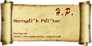 Hornyák Péter névjegykártya