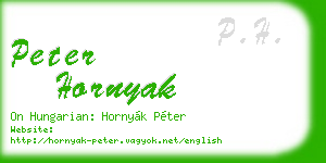 peter hornyak business card